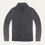 Dama Washington Wyatt men's shawl collar cardigan charcoal gray ribbed knit - view 4