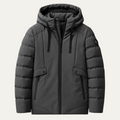 Dama Washington Jude men's puffer jacket black hooded warm winter coat - front view