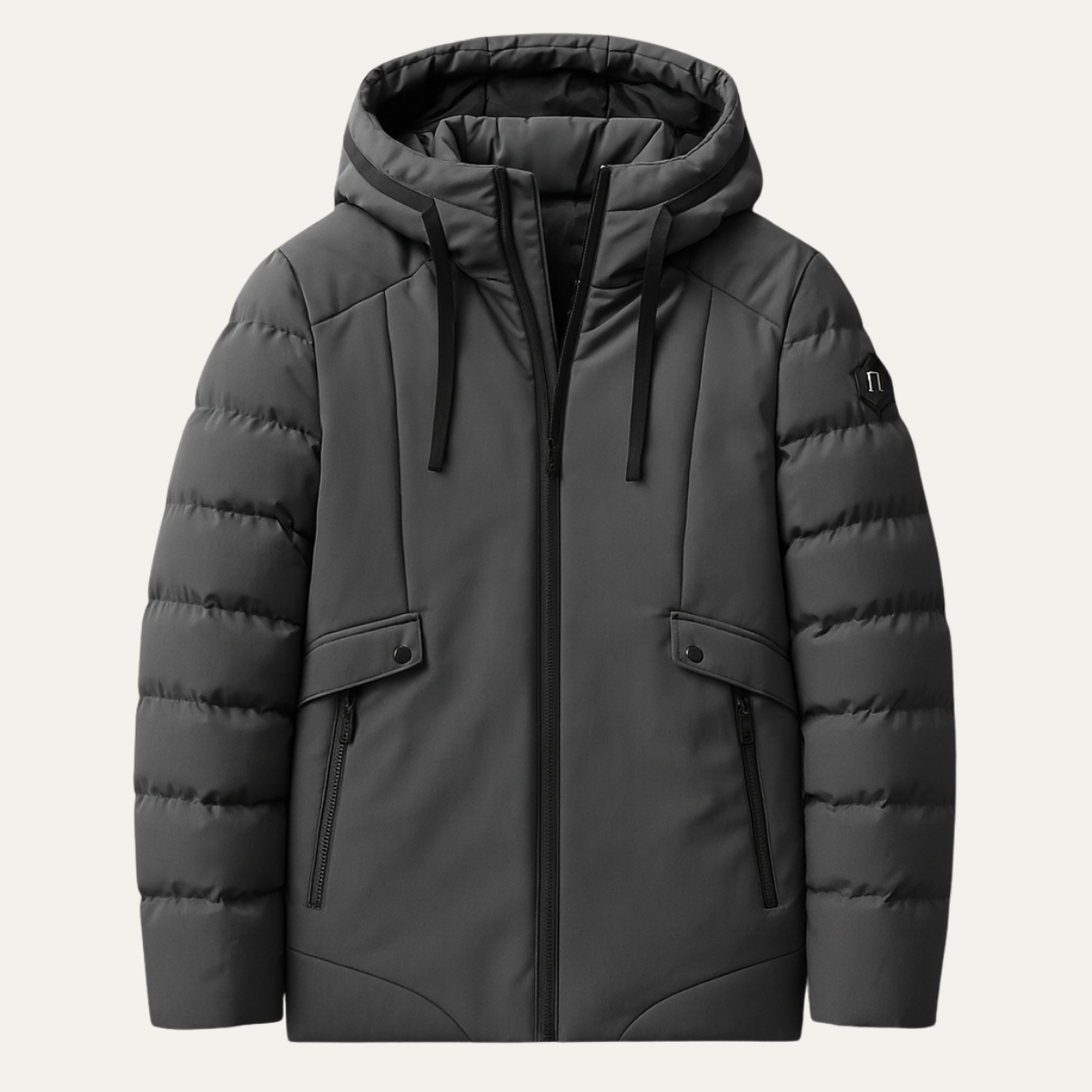 Jude | Men's Puffer Jacket Black Hooded Warm Winter Coat