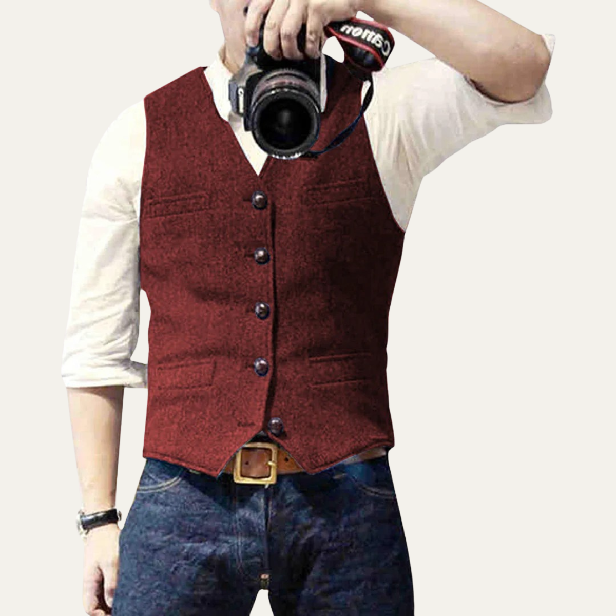 Bram | Men's Sweater Vest Charcoal Gray Button Up