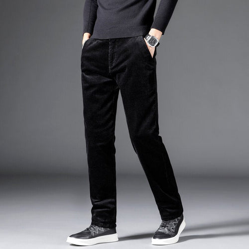 Dama Washington Axel men's corduroy pants black straight leg - front view