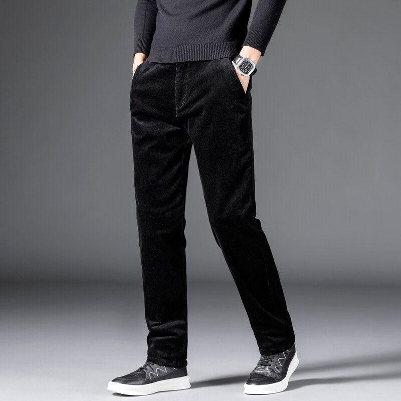 Axel | Men's Corduroy Pants Black Straight Leg