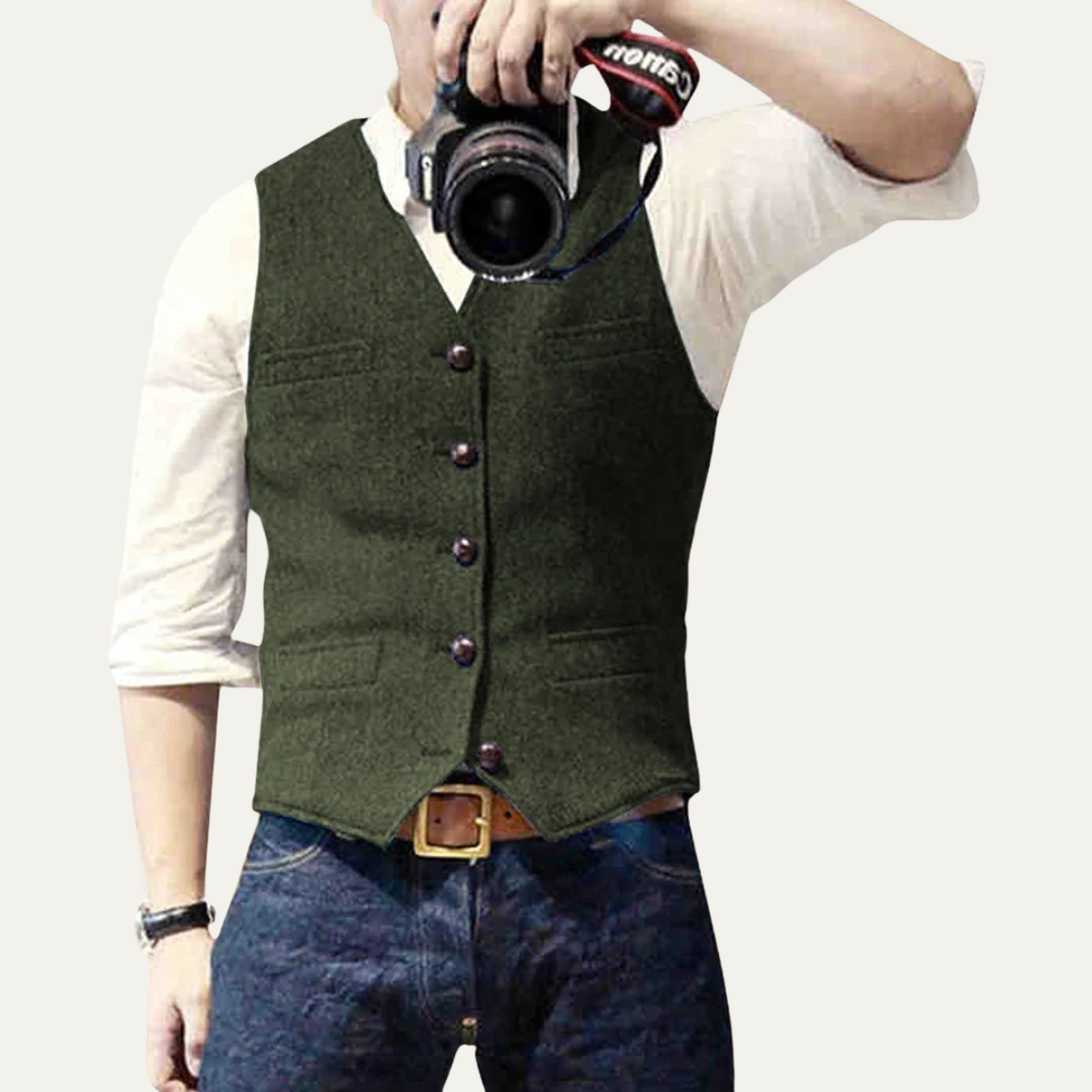 Bram | Men's Sweater Vest Charcoal Gray Button Up