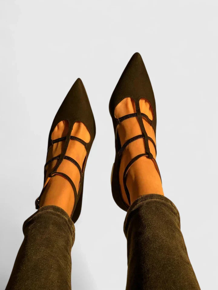 Isla | Women's Pointed Toe Mary Jane Block Heel Black