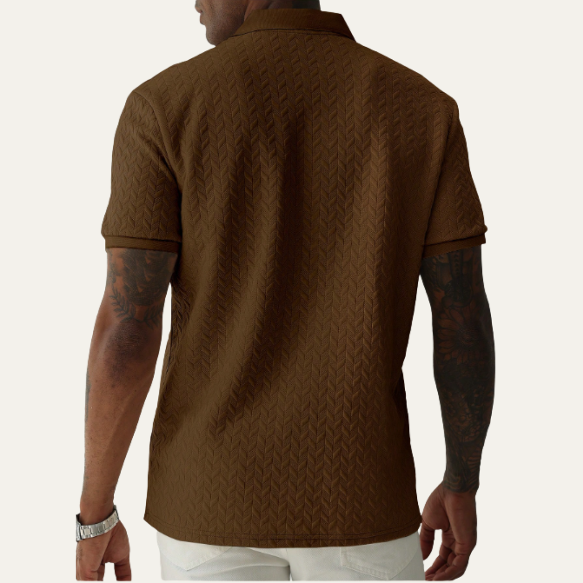 Beau | Men's Henley Shirt White Short Sleeve