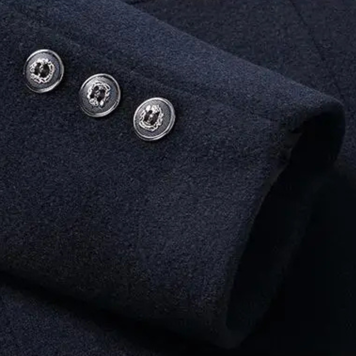 Bram | Men's Navy Wool Blend Casual Blazer Long Coat