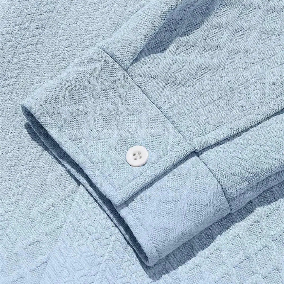 Bram | Men's Quilted Button Up Shirt Light Blue