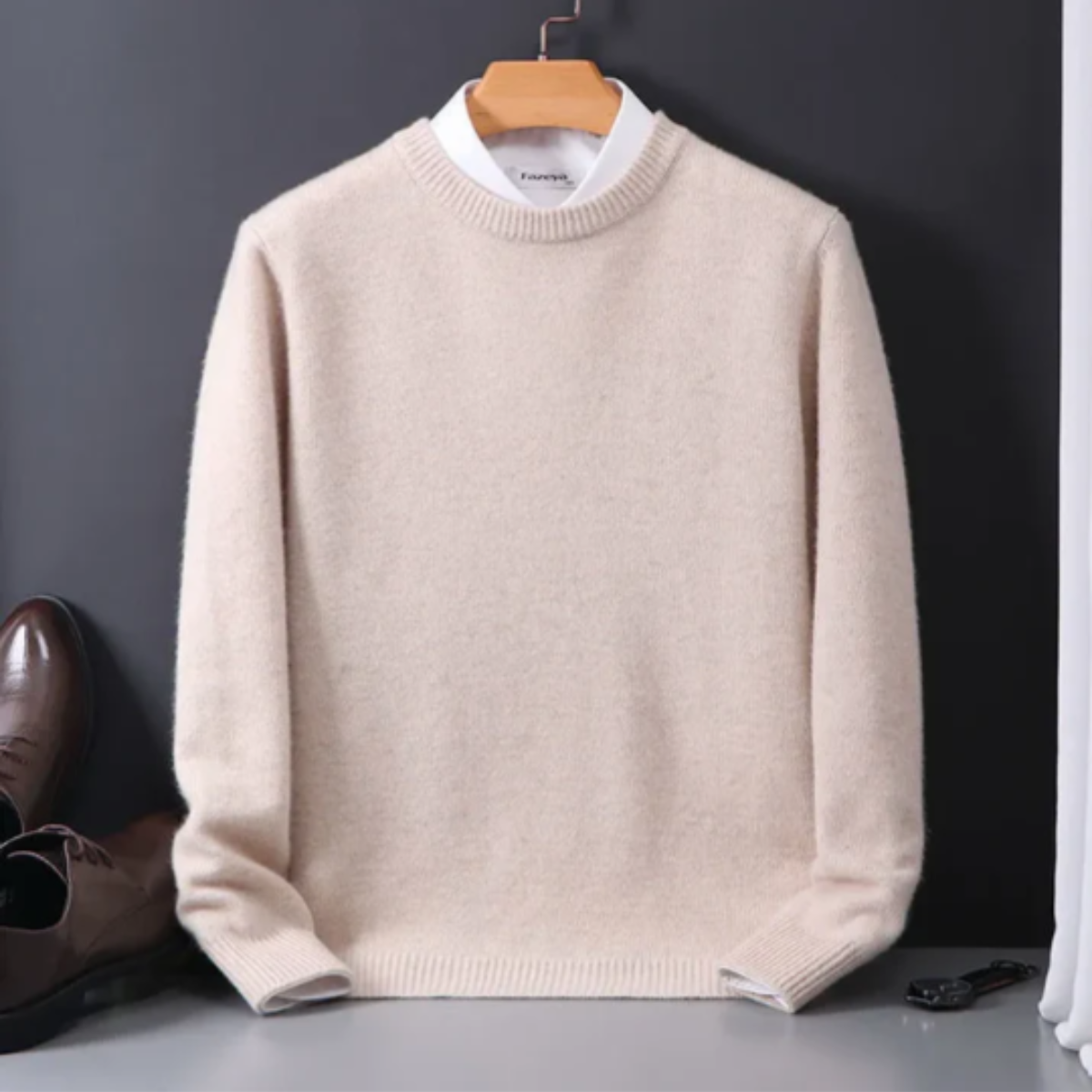 Beau | Men's Crew Neck Sweater Navy