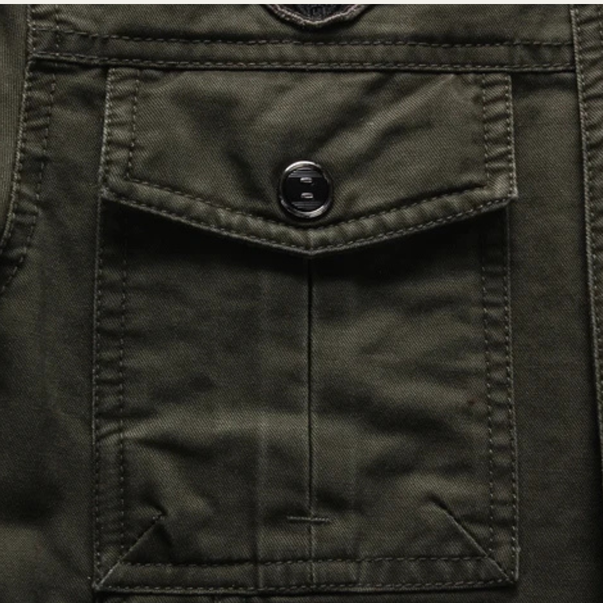 Flint | Men's Military Cargo Jacket Olive Green Stand Collar