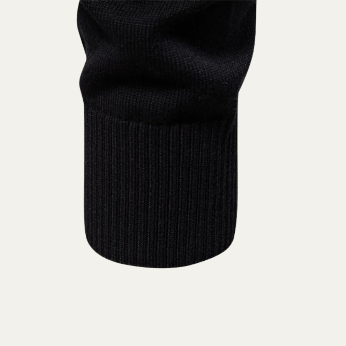 Bram | Men's Quarter Zip Sweater Black Tan Stripe Knit