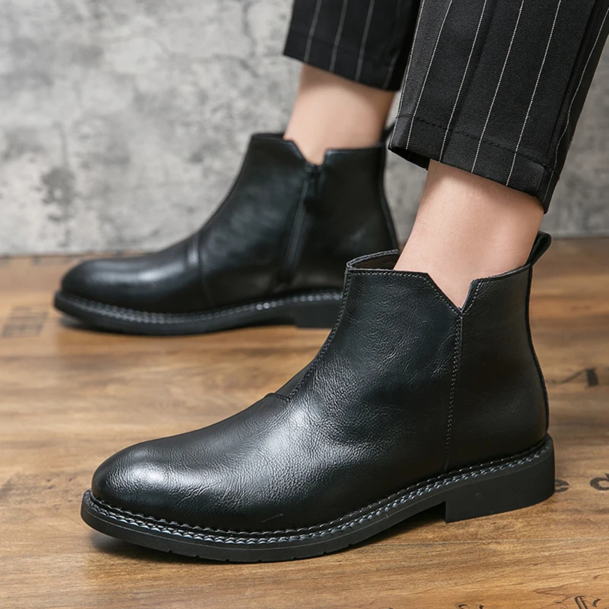 Kai | Men's Leather Chelsea Boot Black