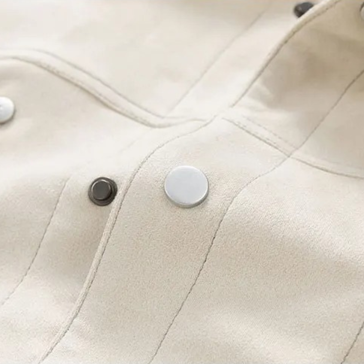 Axel | Men's Sherpa Collar Denim Jacket Cream Button Up