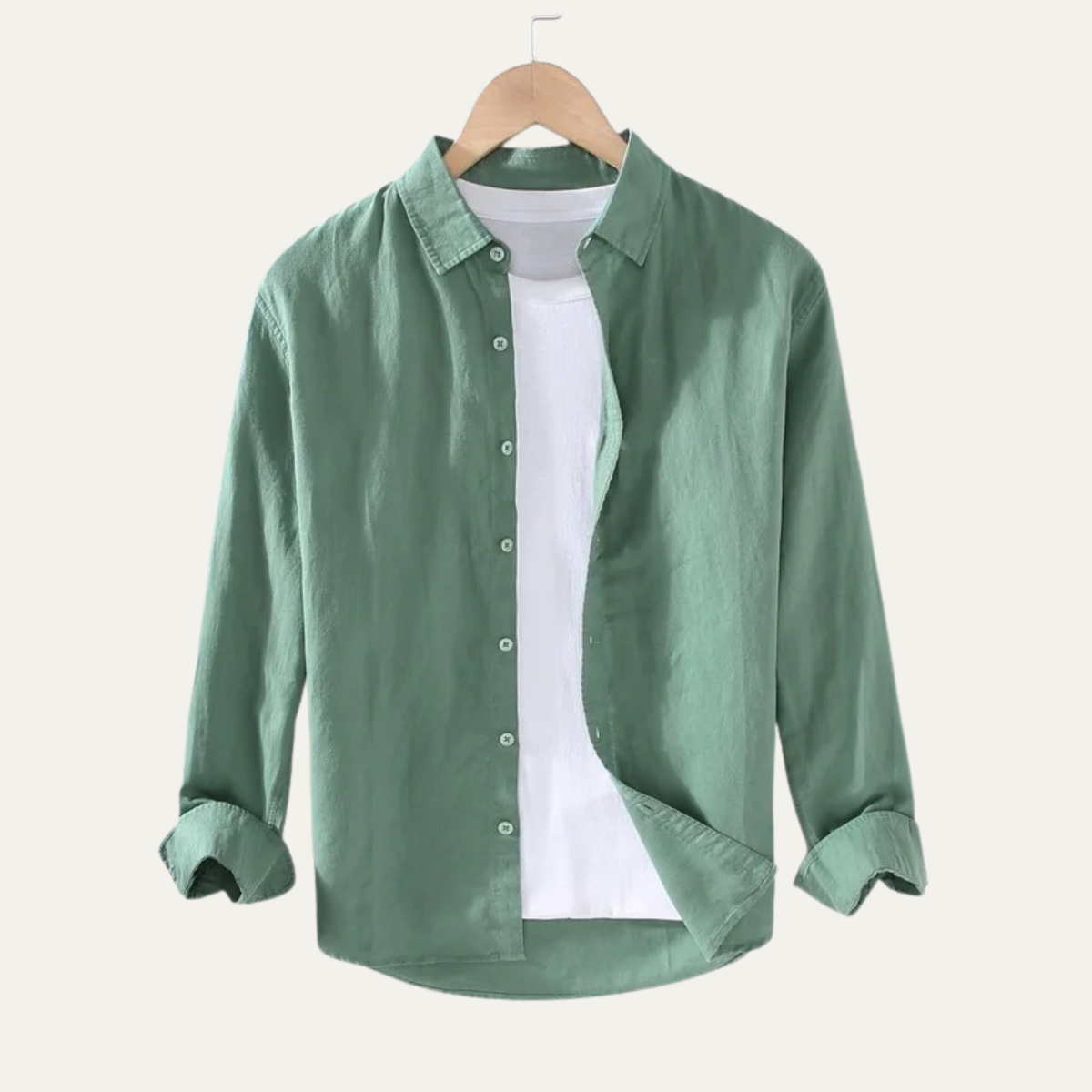 Ezra | Men's Casual Linen Button Up Shirt Gray