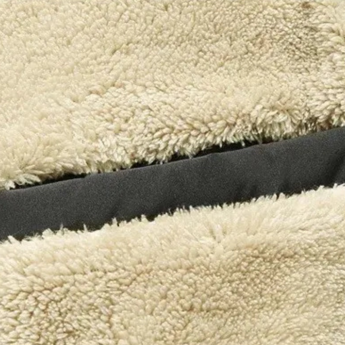 Ezra | Men's Sherpa Fleece Puffer Jacket Black Cream