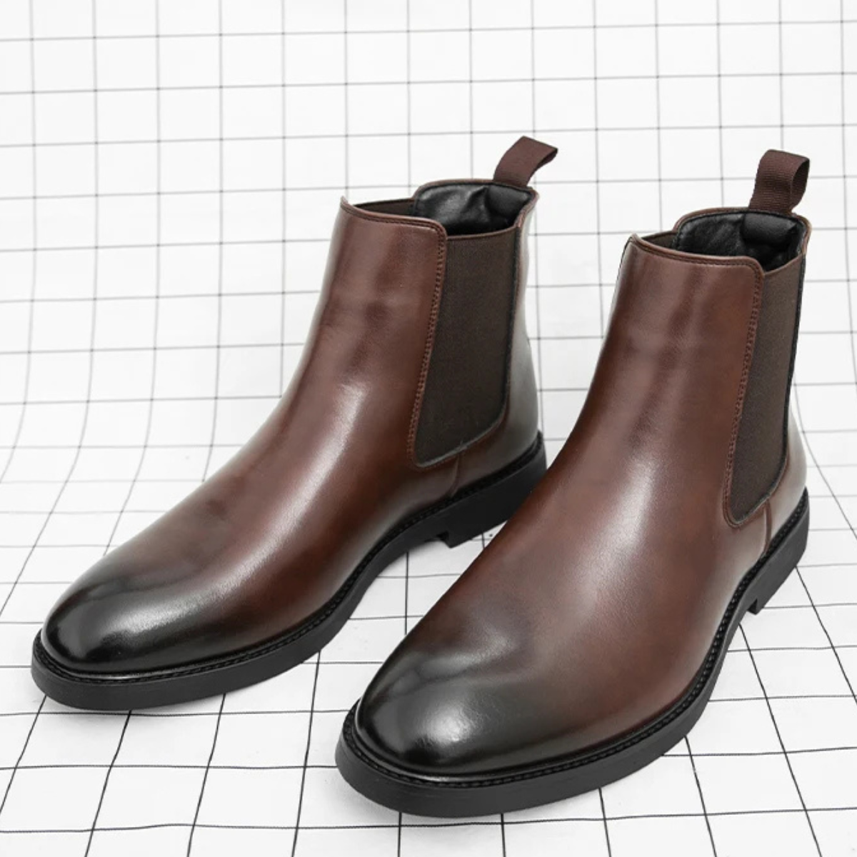 Beau | Men's Chelsea Ankle Boots Black Leather