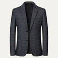 Dama Washington Ezra men's tweed blazer charcoal gray single breasted - front view