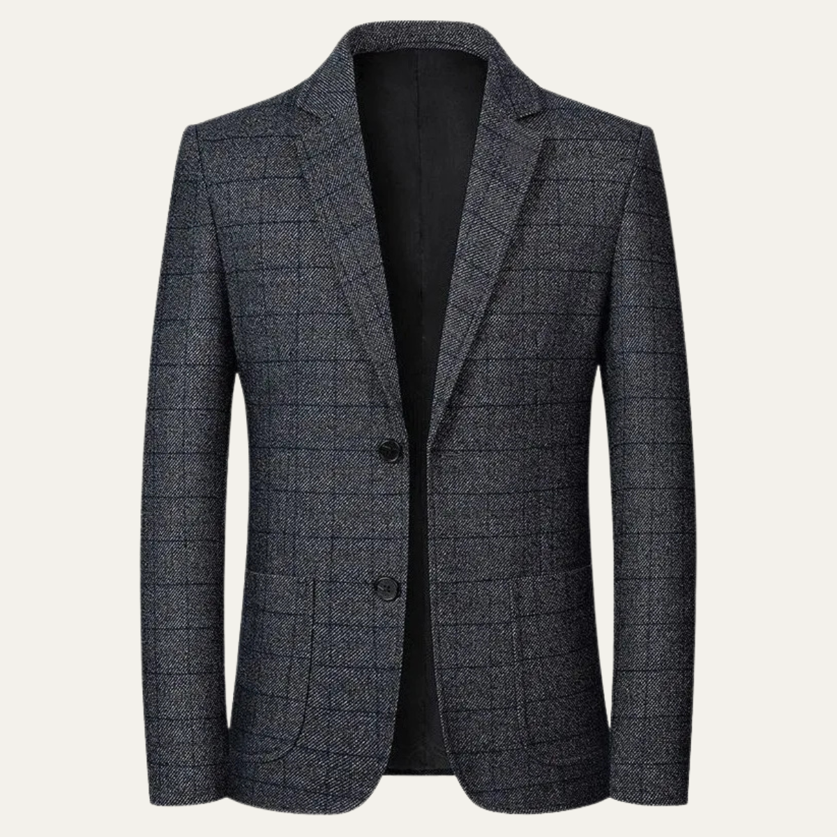 Ezra | Men's Tweed Blazer Charcoal Gray Single Breasted