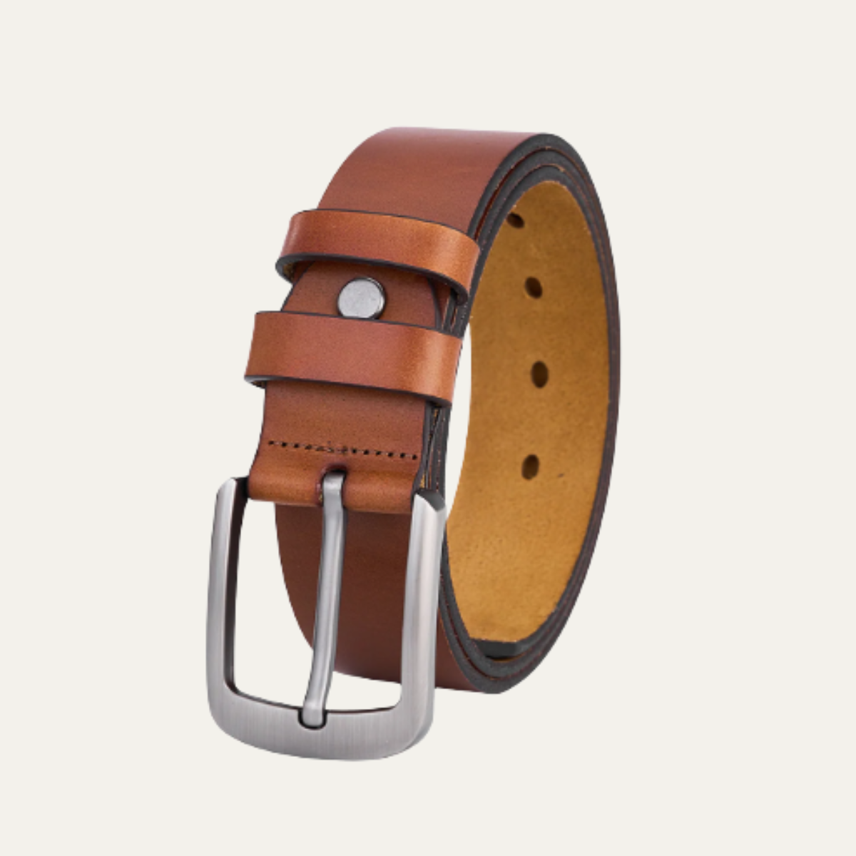 Axel | Men's Leather Belt Brown Classic Buckle