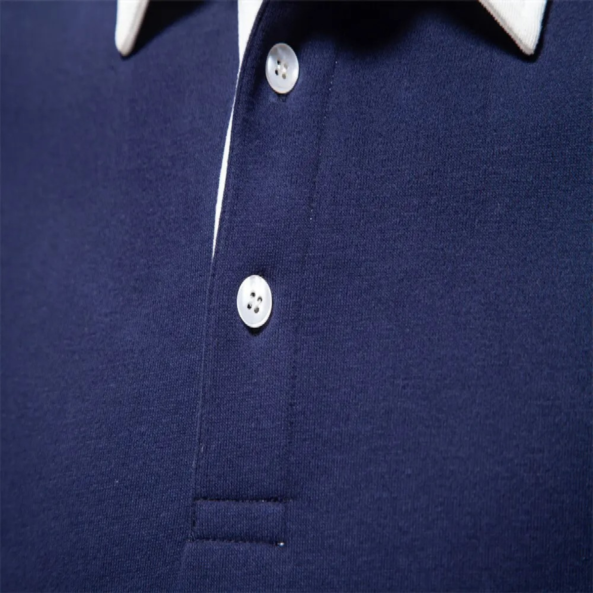 Ash | Men's Smart Casual Polo Collar Sweater Navy White