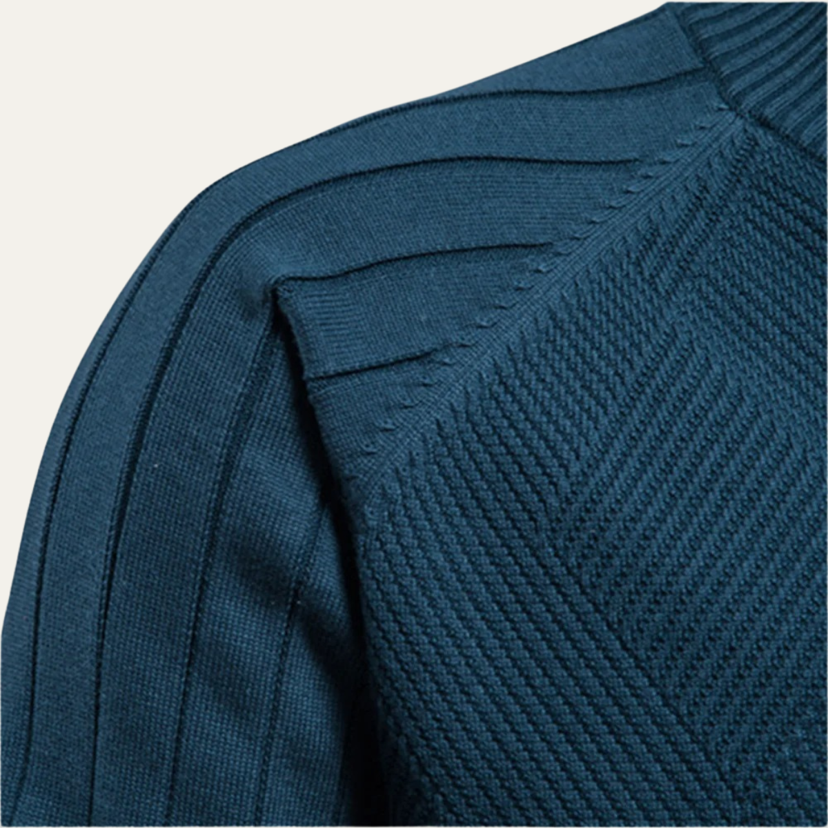 Ash | Men's Casual Zip Up Cardigan Cream Textured