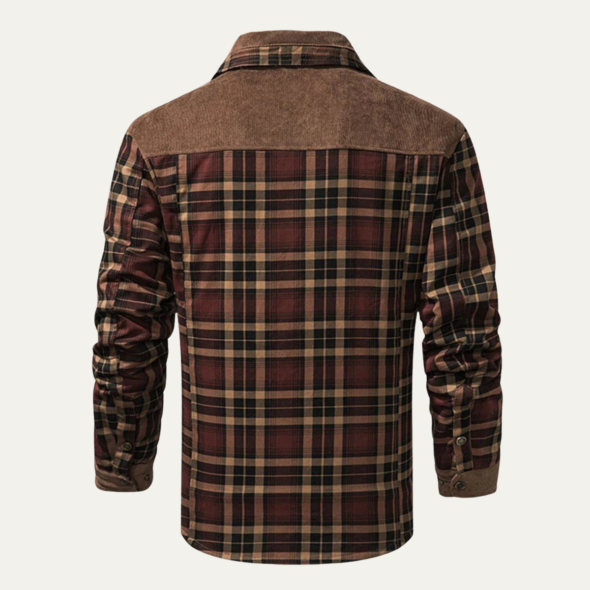 Bram | Men's Sherpa Lined Flannel Jacket Brown Plaid