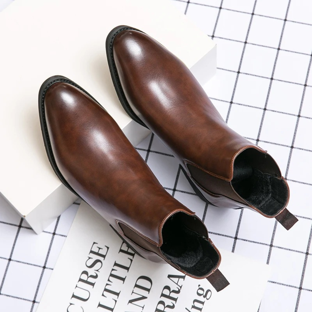 Beau | Men's Chelsea Boots Brown Leather Smart Casual