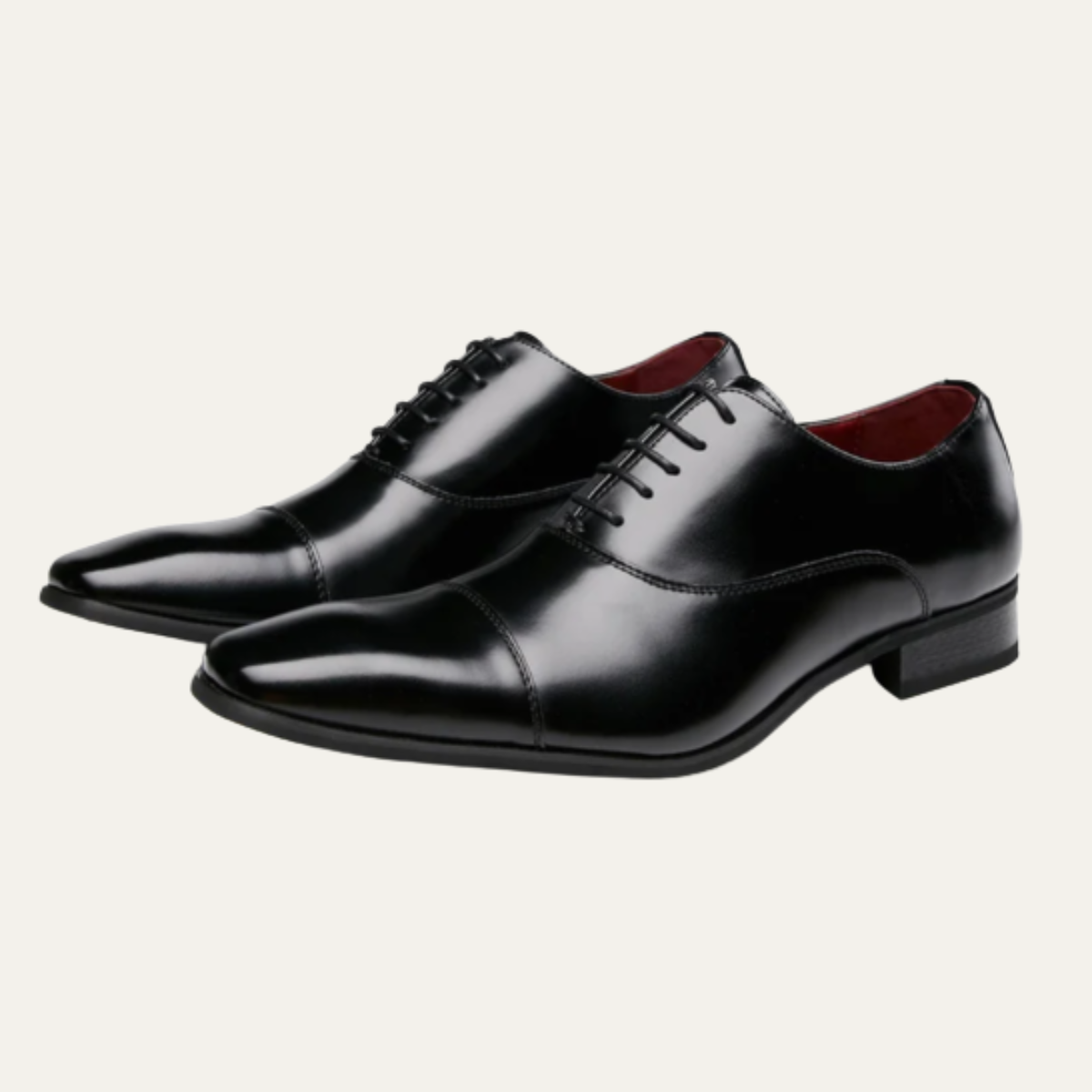 Ezra | Men's Polished Leather Oxford Brown Dress Shoes