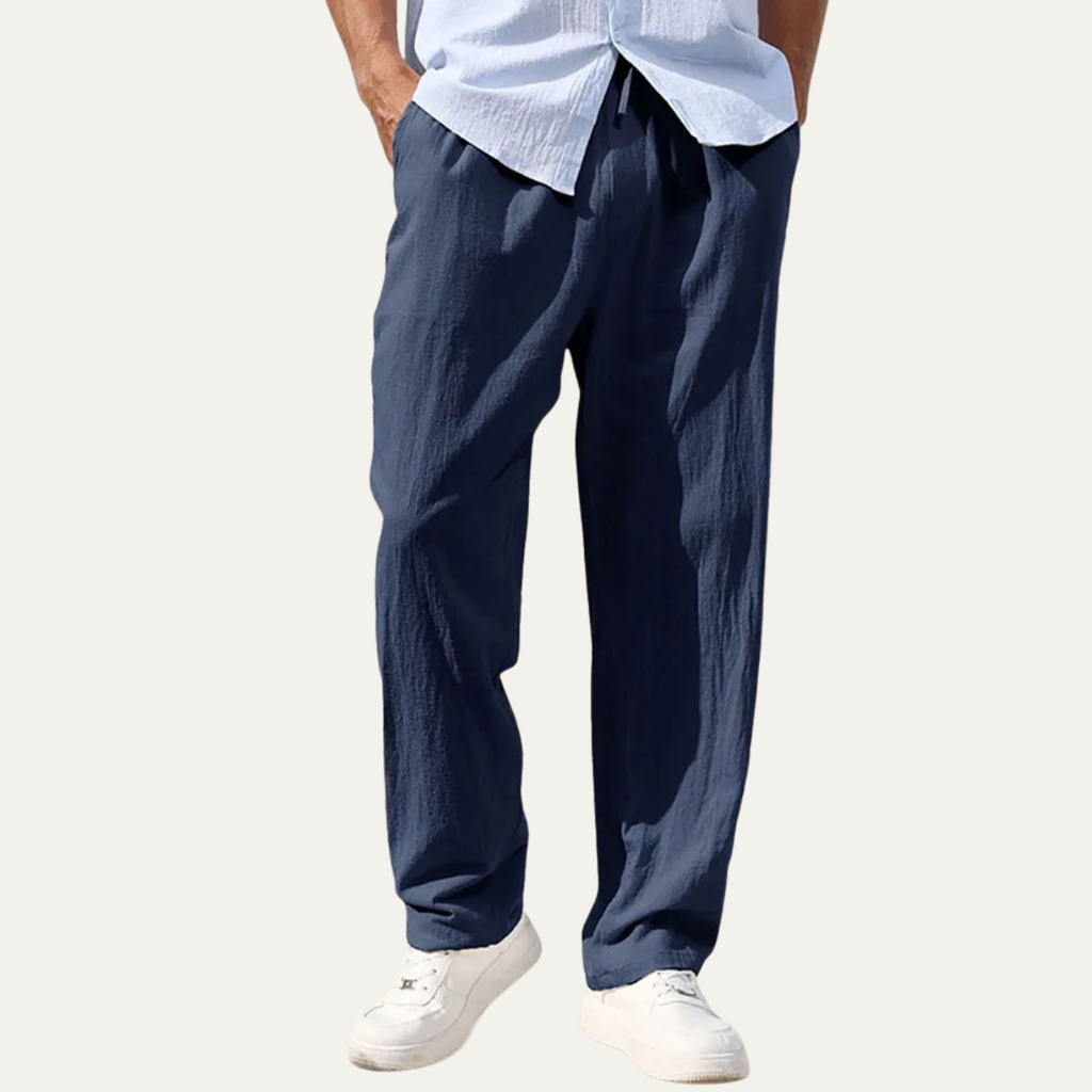 Dama Washington Axel men's linen pants dark gray straight leg - view 6