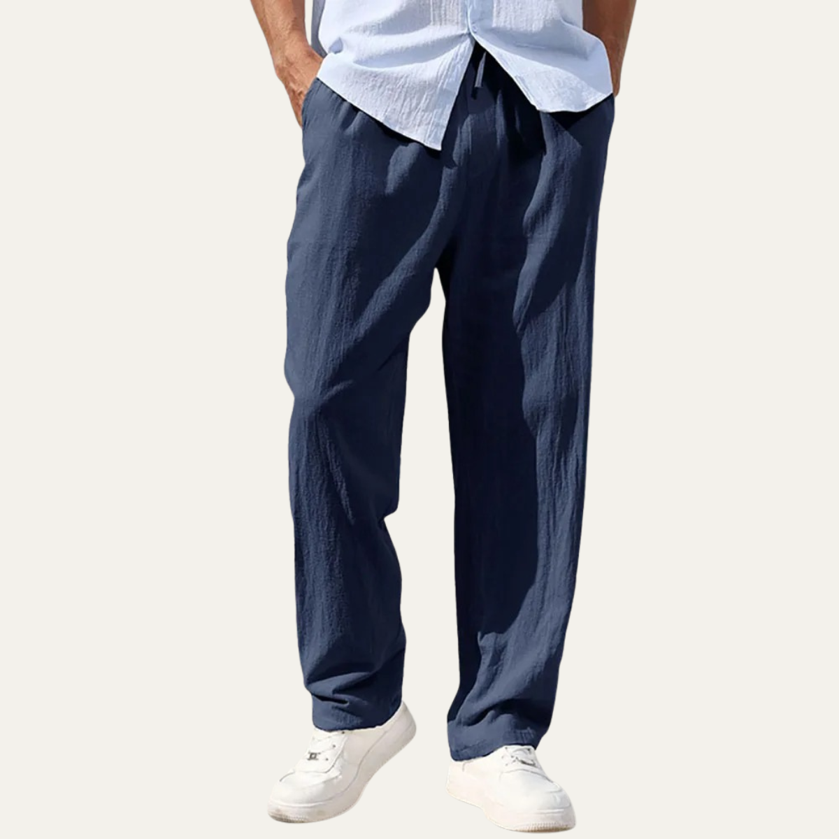 Axel | Men's Linen Pants Dark Gray Straight Leg