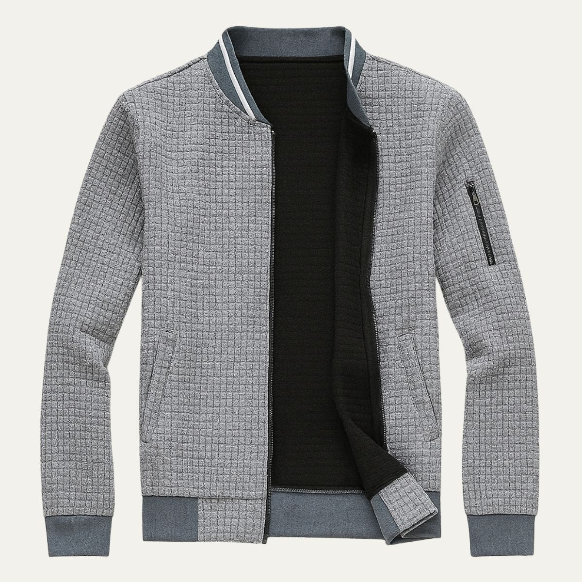 Nina | Men's Quilted Jacket Black Zip Up