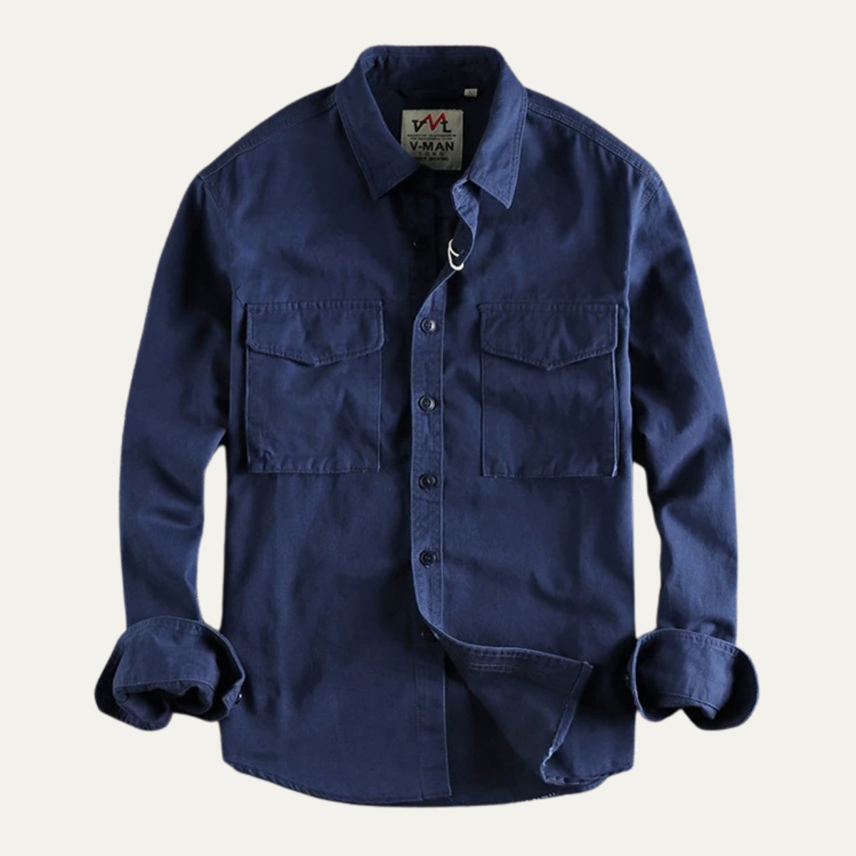 Grant | Men's Utility Denim Shirt Khaki Long Sleeve