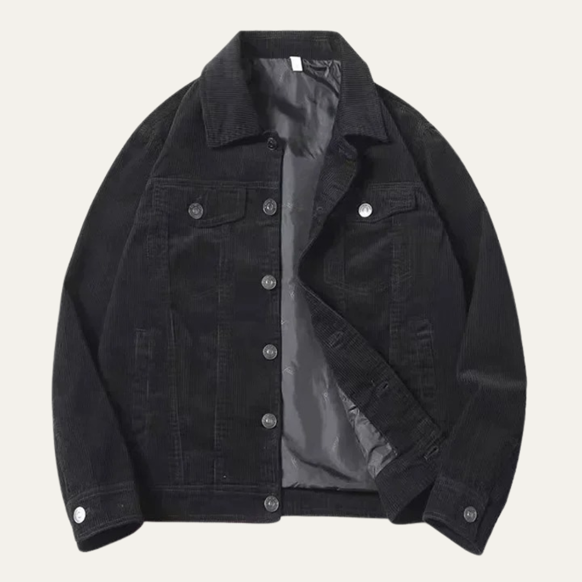 Dama Washington Ash men's vintage corduroy jacket charcoal button up - view 4