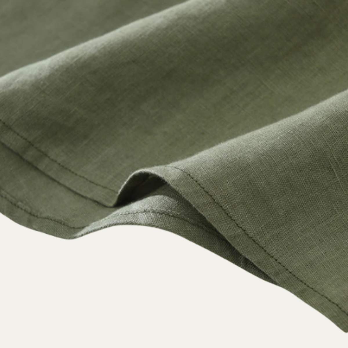 Ezra | Men's Linen Shirt Olive Green Casual Button Up