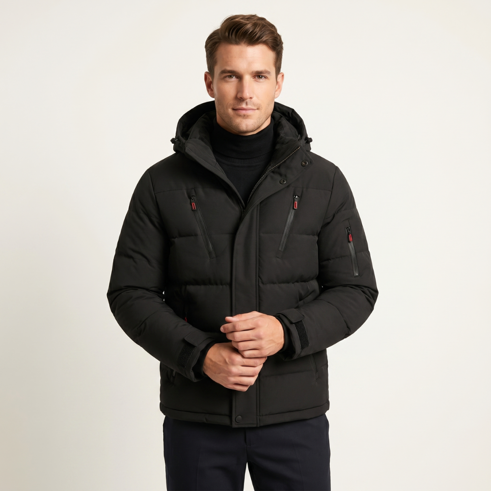 Zain | Men's Puffer Jacket Hooded Quilted Winter Coat