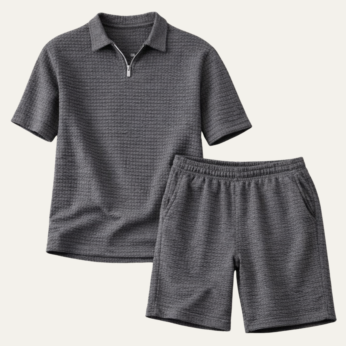 Sage | Men's Casual Waffle Knit Sweatsuit Gray