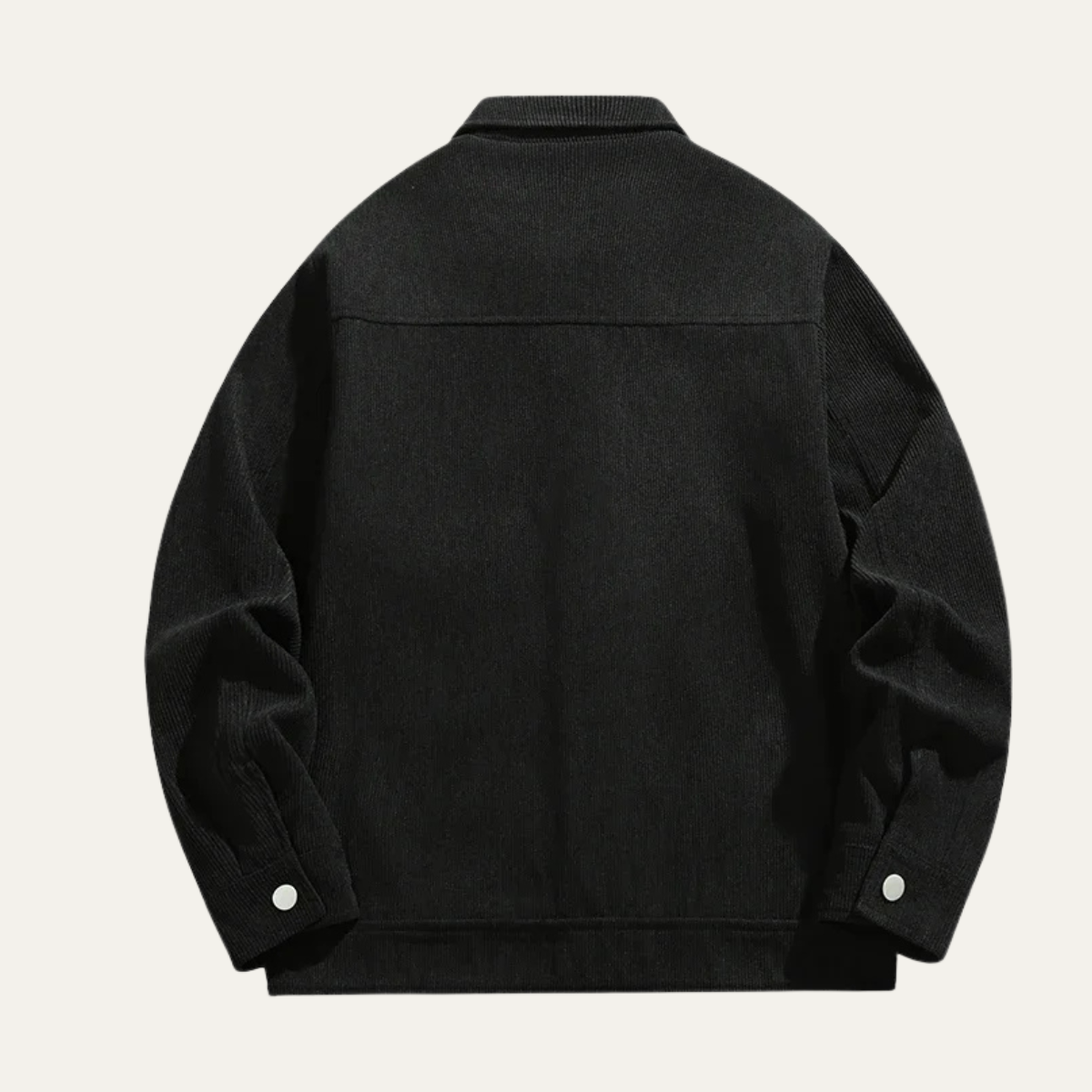 Axel | Men's Casual Corduroy Jacket Black Loose Fit Button Up