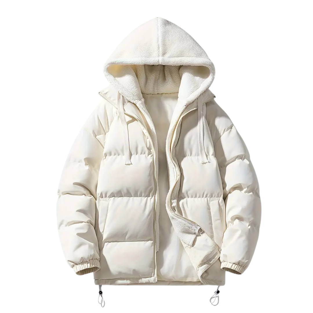 Ada | Women's Puffer Jacket Black Sherpa Lined Hood