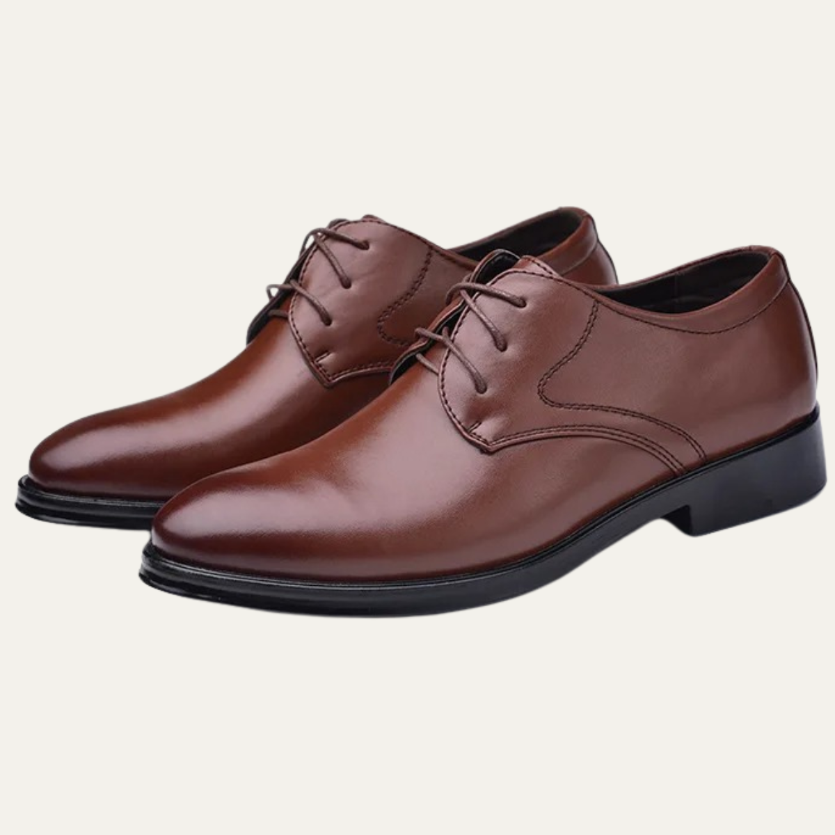 Axel | Men's Leather Oxford Dress Shoe Brown Black Sole