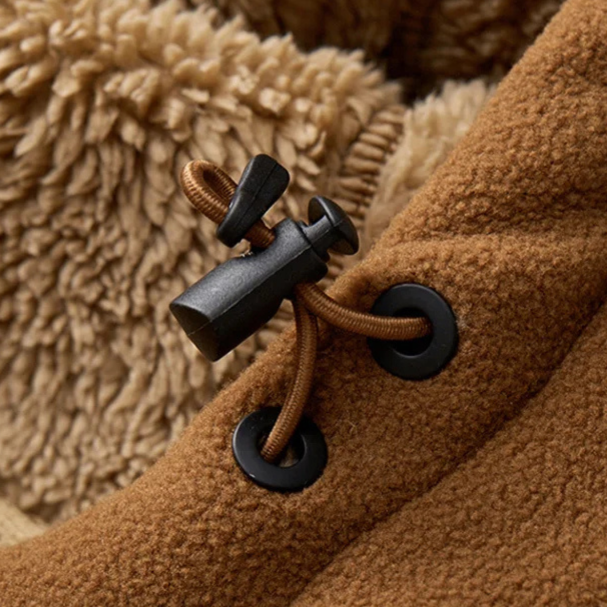 Beau | Men's Sherpa Fleece Zip Up Hoodie Tan