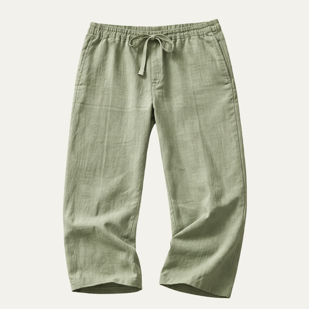 Dama Washington Callum men's linen pants sage green relaxed fit - view 7