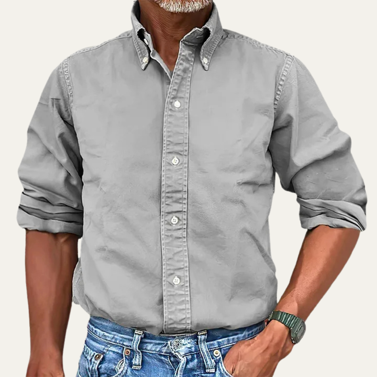 Axel | Men's Button Up Shirt Black Long Sleeve Cotton