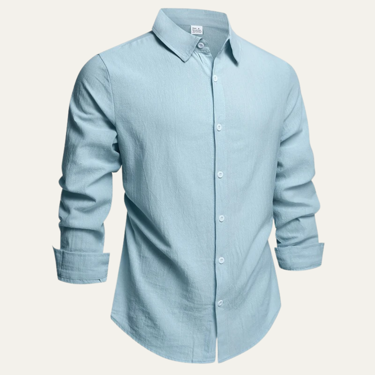 Callum | Men's Linen Cotton Button Up Shirt Light Blue