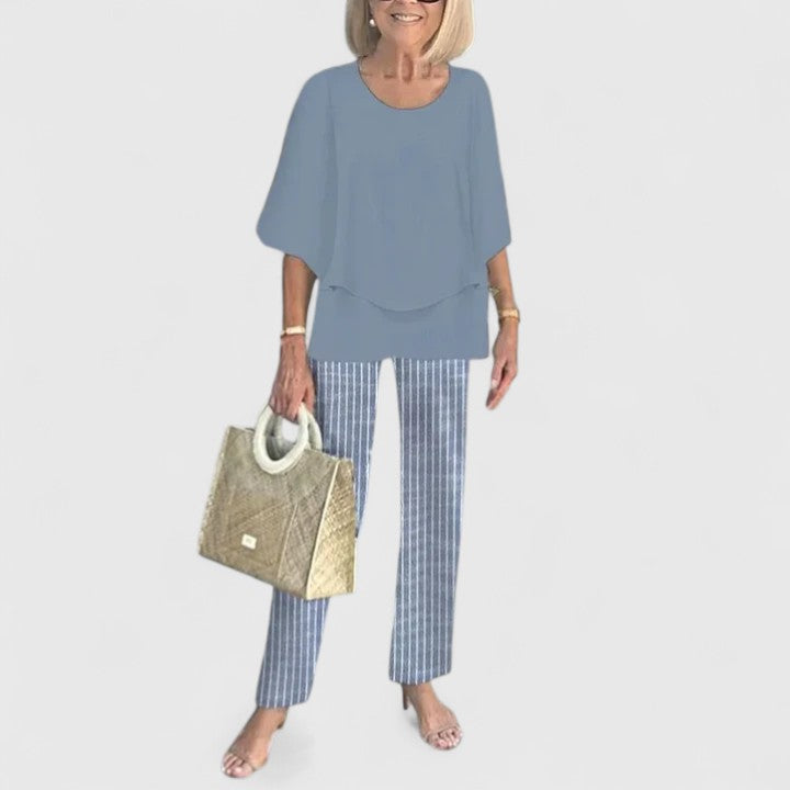 Stella | Women's Lounge Set Sage Green Floral Print Pants