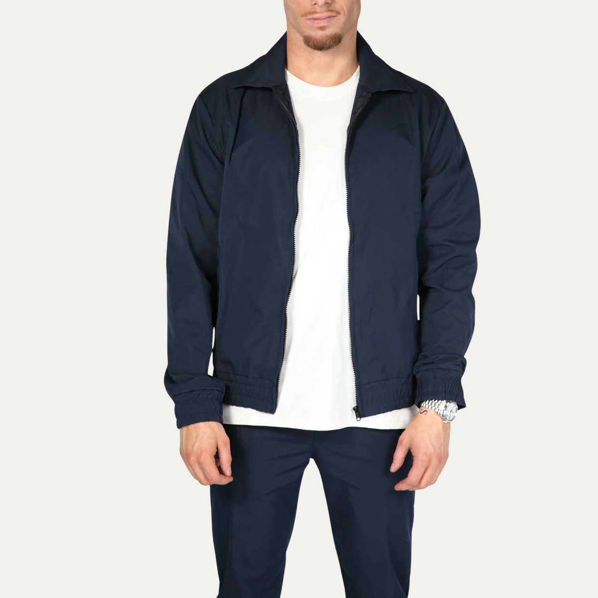 Vance | Men's Tracksuit Navy Lightweight Cotton Zip Up Jacket Pants