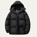Dama Washington Bram men's puffer jacket black hooded quilted - front view