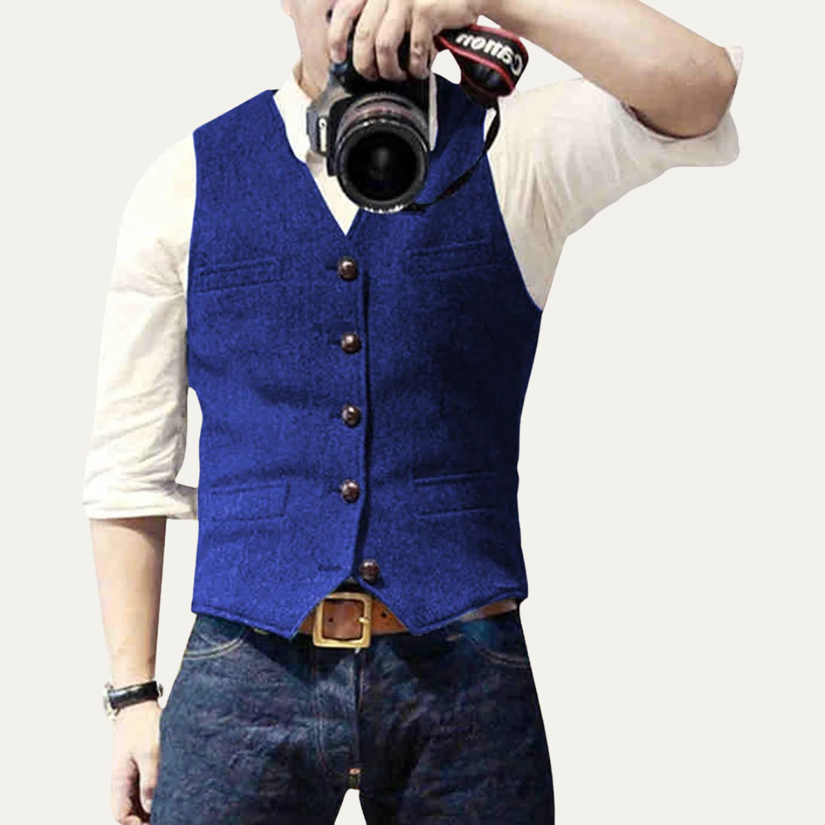 Bram | Men's Sweater Vest Charcoal Gray Button Up