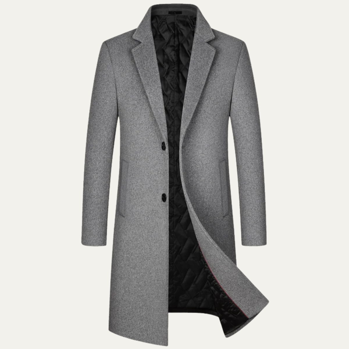 Rowan | Men's Wool Overcoat Black Long Formal Coat