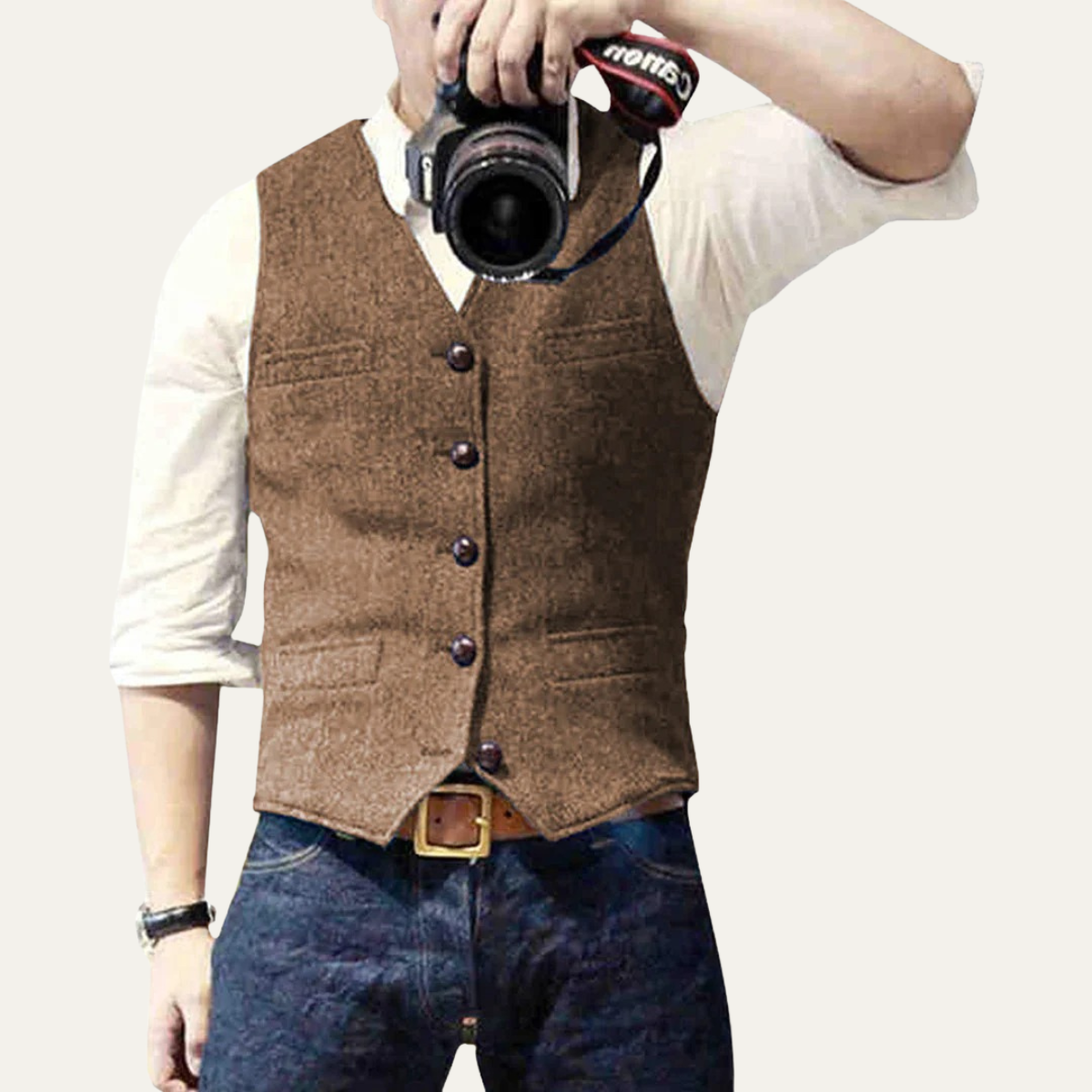 Bram | Men's Sweater Vest Charcoal Gray Button Up