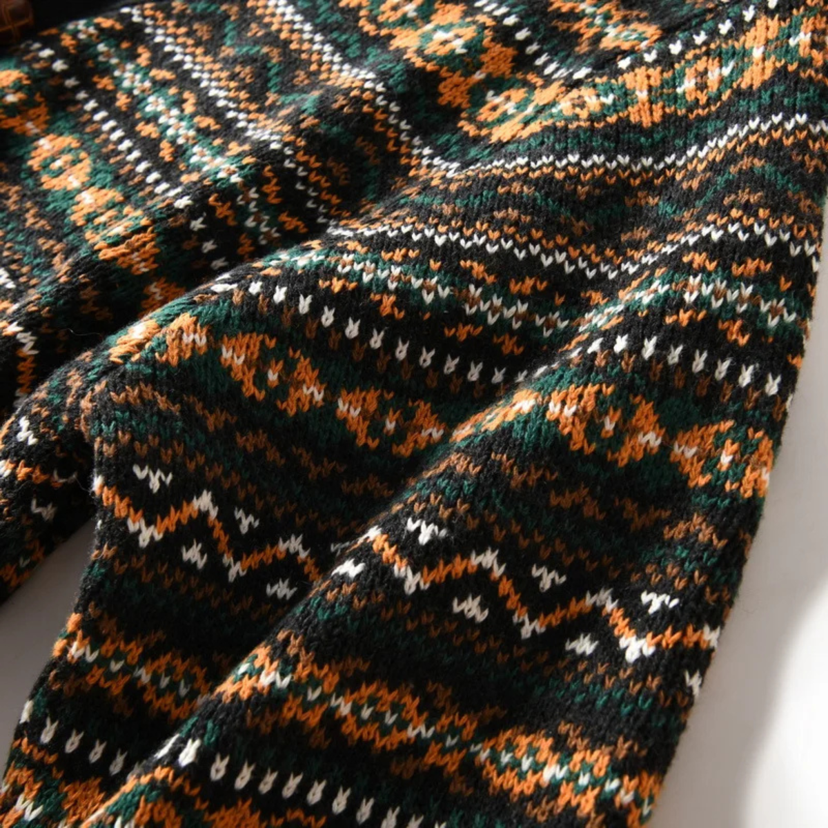 Bram | Men's Vintage Argyle Cardigan Black Multi