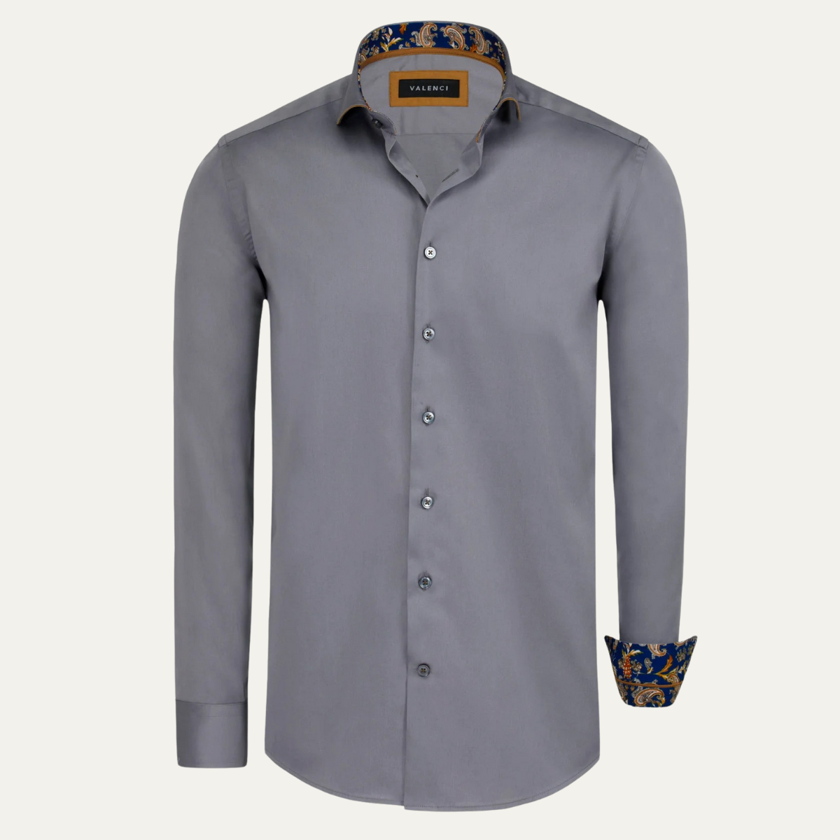 Callum | Men's Dress Shirt Gray Long Sleeve Button Up